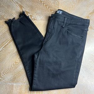 ABERCROMBIE & FITCH Black Simone High Rise Ankle Distressed Jean 32